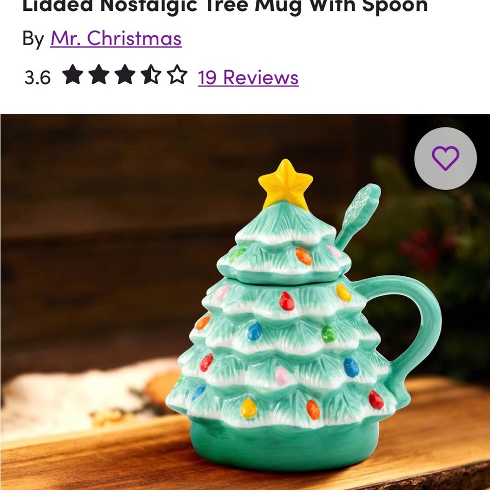 Mr. Christmas 16oz Lidded Nostalgic Christmas Tree Mug with Spoon NIB - Picture 3 of 16